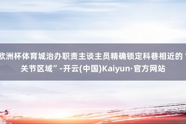 欧洲杯体育城治办职责主谈主员精确锁定科巷相近的“关节区域”-开云(中国)Kaiyun·官方网站