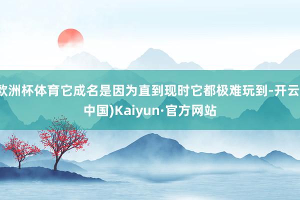 欧洲杯体育它成名是因为直到现时它都极难玩到-开云(中国)Kaiyun·官方网站