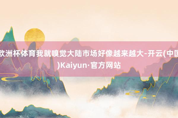 欧洲杯体育我就嗅觉大陆市场好像越来越大-开云(中国)Kaiyun·官方网站