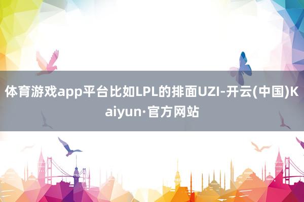 体育游戏app平台比如LPL的排面UZI-开云(中国)Kaiyun·官方网站
