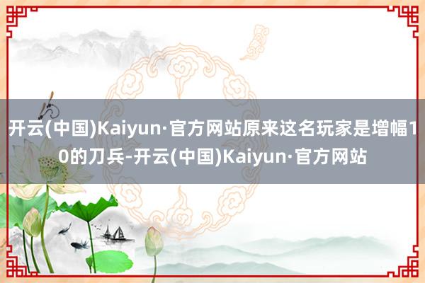开云(中国)Kaiyun·官方网站原来这名玩家是增幅10的刀兵-开云(中国)Kaiyun·官方网站