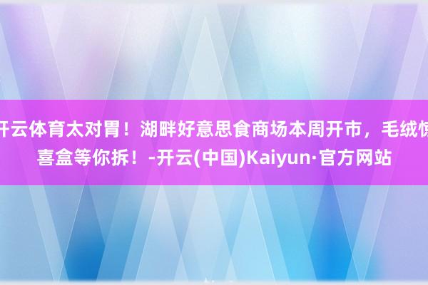 开云体育太对胃！湖畔好意思食商场本周开市，毛绒惊喜盒等你拆！-开云(中国)Kaiyun·官方网站