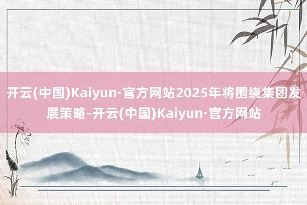开云(中国)Kaiyun·官方网站2025年将围绕集团发展策略-开云(中国)Kaiyun·官方网站