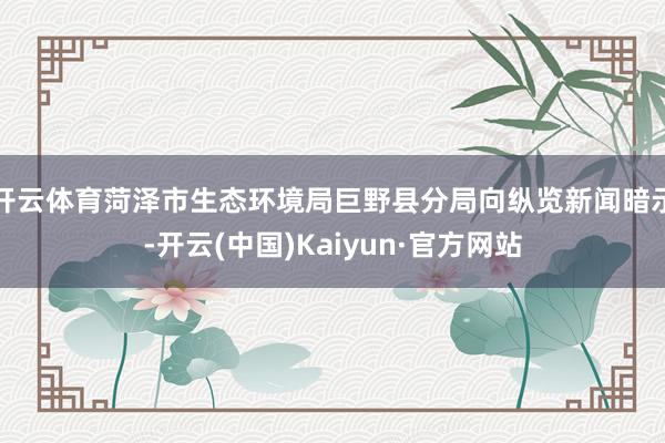 开云体育菏泽市生态环境局巨野县分局向纵览新闻暗示-开云(中国)Kaiyun·官方网站
