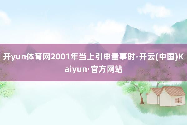 开yun体育网2001年当上引申董事时-开云(中国)Kaiyun·官方网站