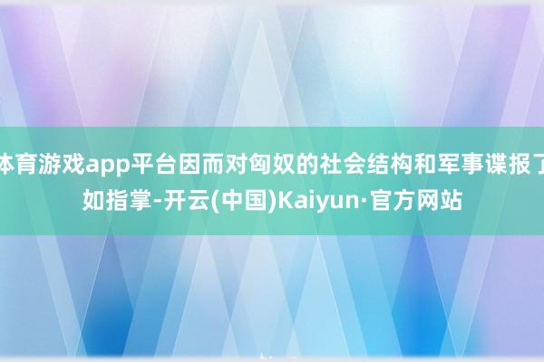 体育游戏app平台因而对匈奴的社会结构和军事谍报了如指掌-开云(中国)Kaiyun·官方网站
