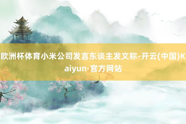 欧洲杯体育小米公司发言东谈主发文称-开云(中国)Kaiyun·官方网站