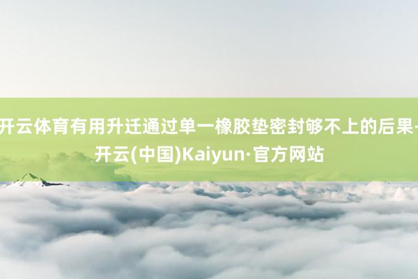 开云体育有用升迁通过单一橡胶垫密封够不上的后果-开云(中国)Kaiyun·官方网站